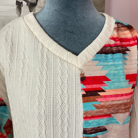 Colorful Aztec Patterned Sweater - Picture 2 of 6